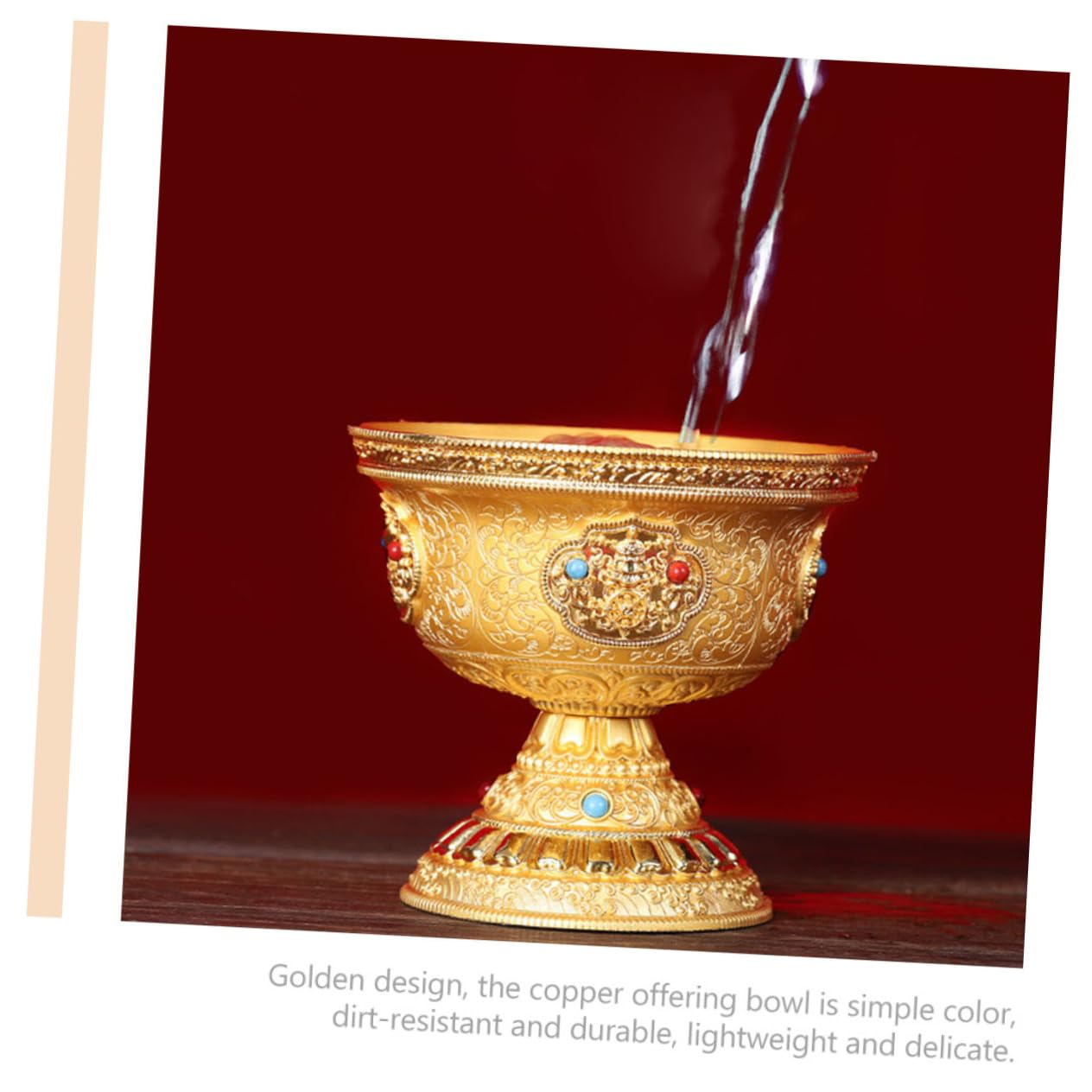 Tempel Kupfer Schale Für Wasseropfer Dekorative Buddha Worship Bowl Für Religiöse Zeremonien Und Spirituelle Praktiken