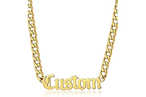 Personalized Old English Custom Nameplate Choker with Curb Chains