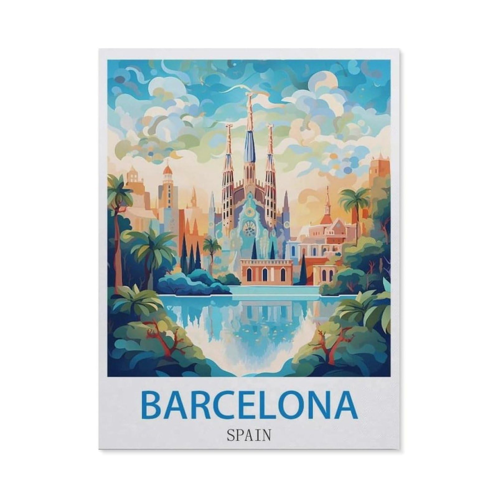 BEAYODKP 5D DIY Diamond Painting，Barcelona Spain（30x40cm）