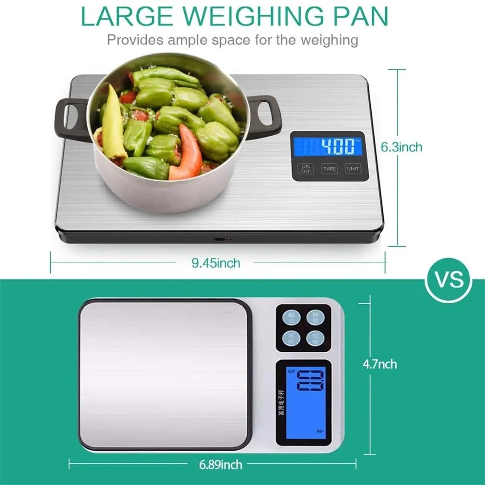 Waga kuchenna Cyfrowa waga kuchenna o wadze 15 kg z wyświetlaczem LCD Elektroniczna do żywności gotowania i pieczenia(Sliver)