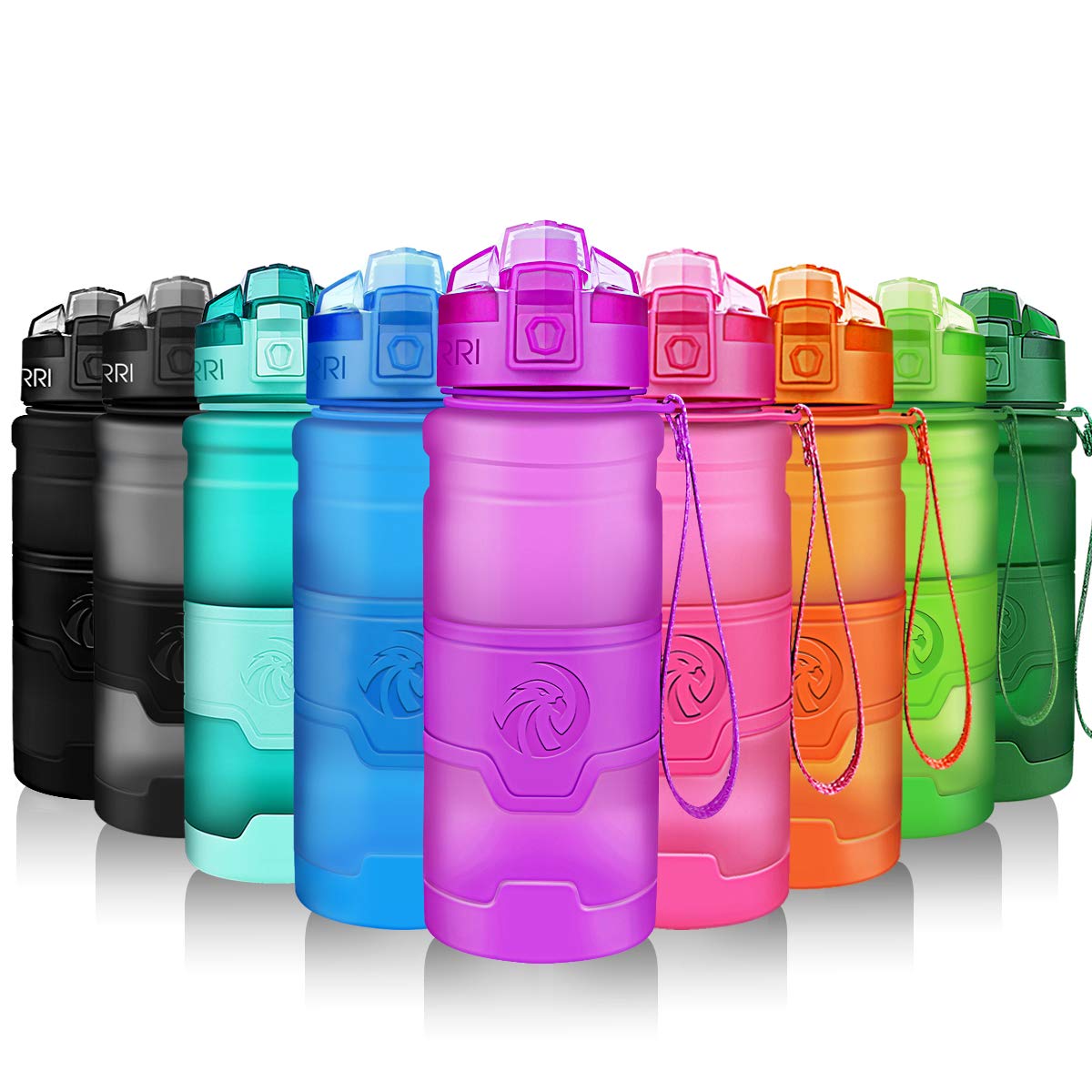 ZORRI Borraccia Sportiva BPA Free Tritan 400ml /14oz, 500ml/ 17oz, 700ml/ 24oz, 1l / 32oz - Bottiglia da Palestra Riutilizzabile Ideale da Corsa, Bici, Ciclismo, Scuola Bambini, Viaggi e Altro