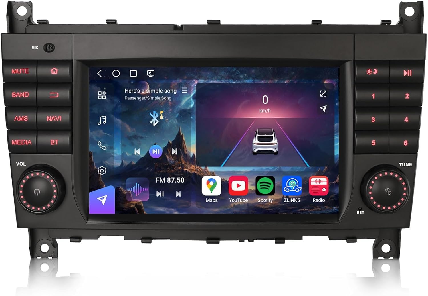 Erisin 8 núcleos 8GB+128GB Android 16 Radio Coche Bluetooth GPS Navegador para Mercedes Benz Clase C W203 Clase CLC W203 C180 Clase G W463 Wireless CarPlay Android Auto Dab+ WiFi USB DSP SWC Canbus