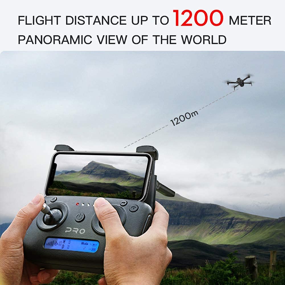 GPS Drones with FPV 4K HD Camera Foldable RC Quadcopter with 2-Axis Gimbal GPS Drone for Adults with Brushless Motor 1200M Remote Control Distance 1 Extra Battery and Storage Bag