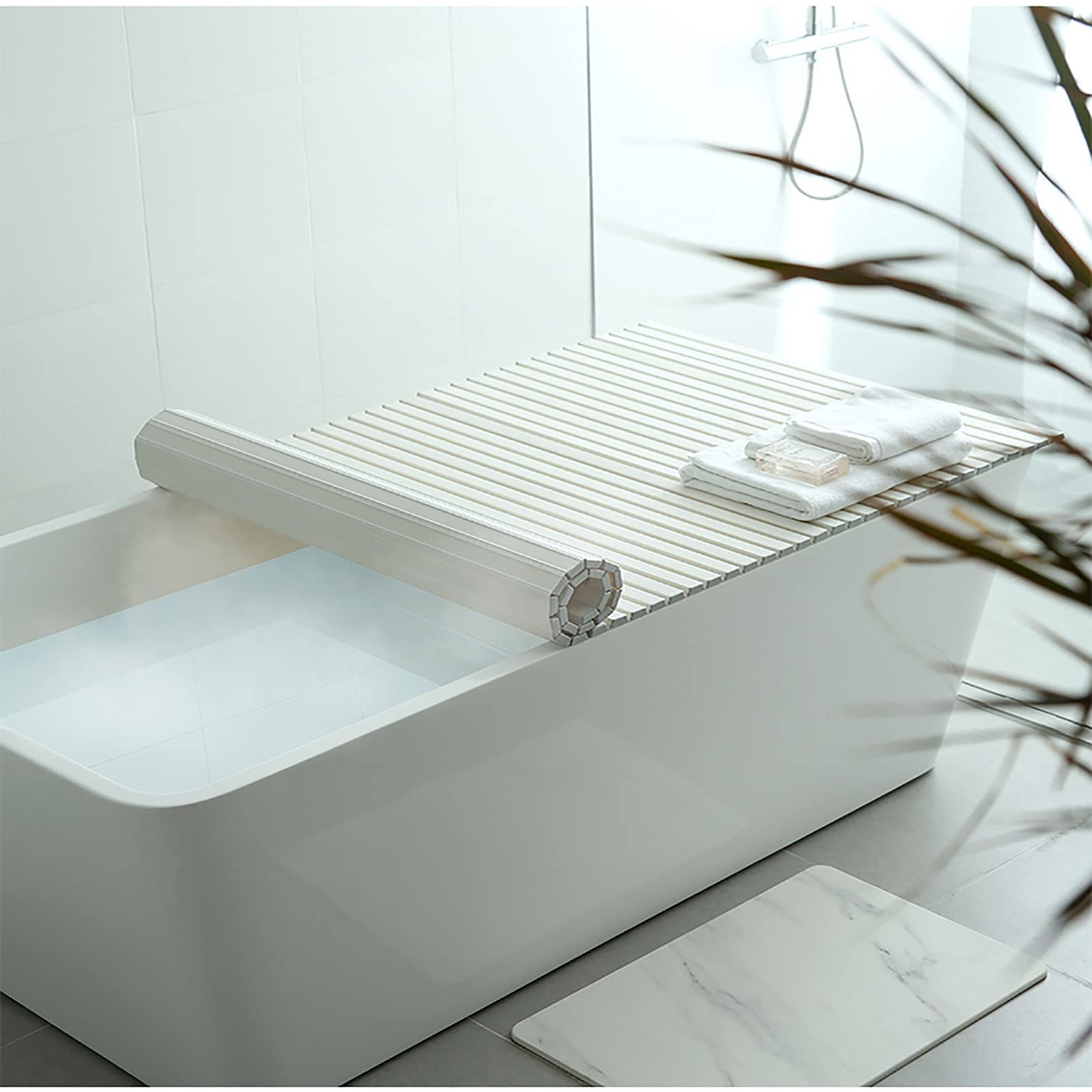 Couverture d'isolation de baignoire rigide et plateau PVC amovible