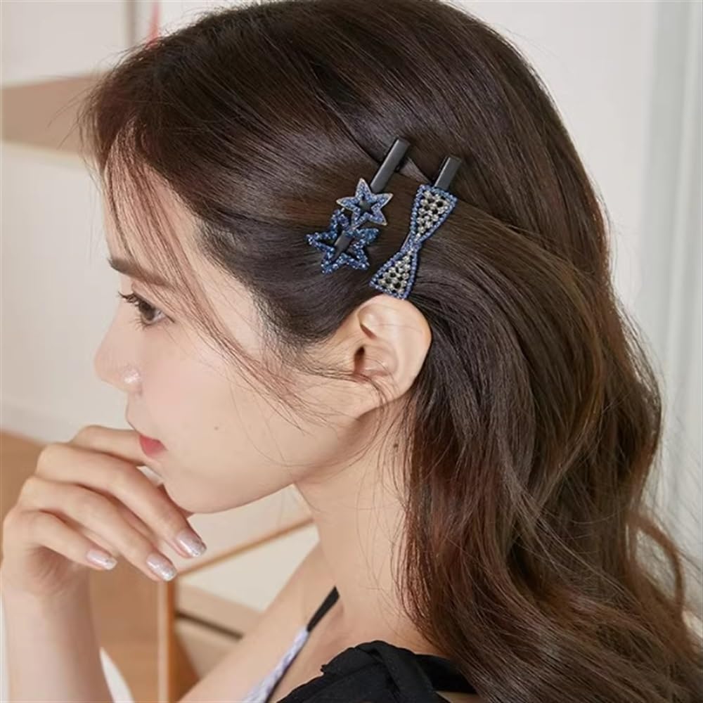 Fermaglio per Capelli Laterale Fermaglio for capelli con fiocco e frangia semplice da donna Copricapi da Donna e da Ragazza