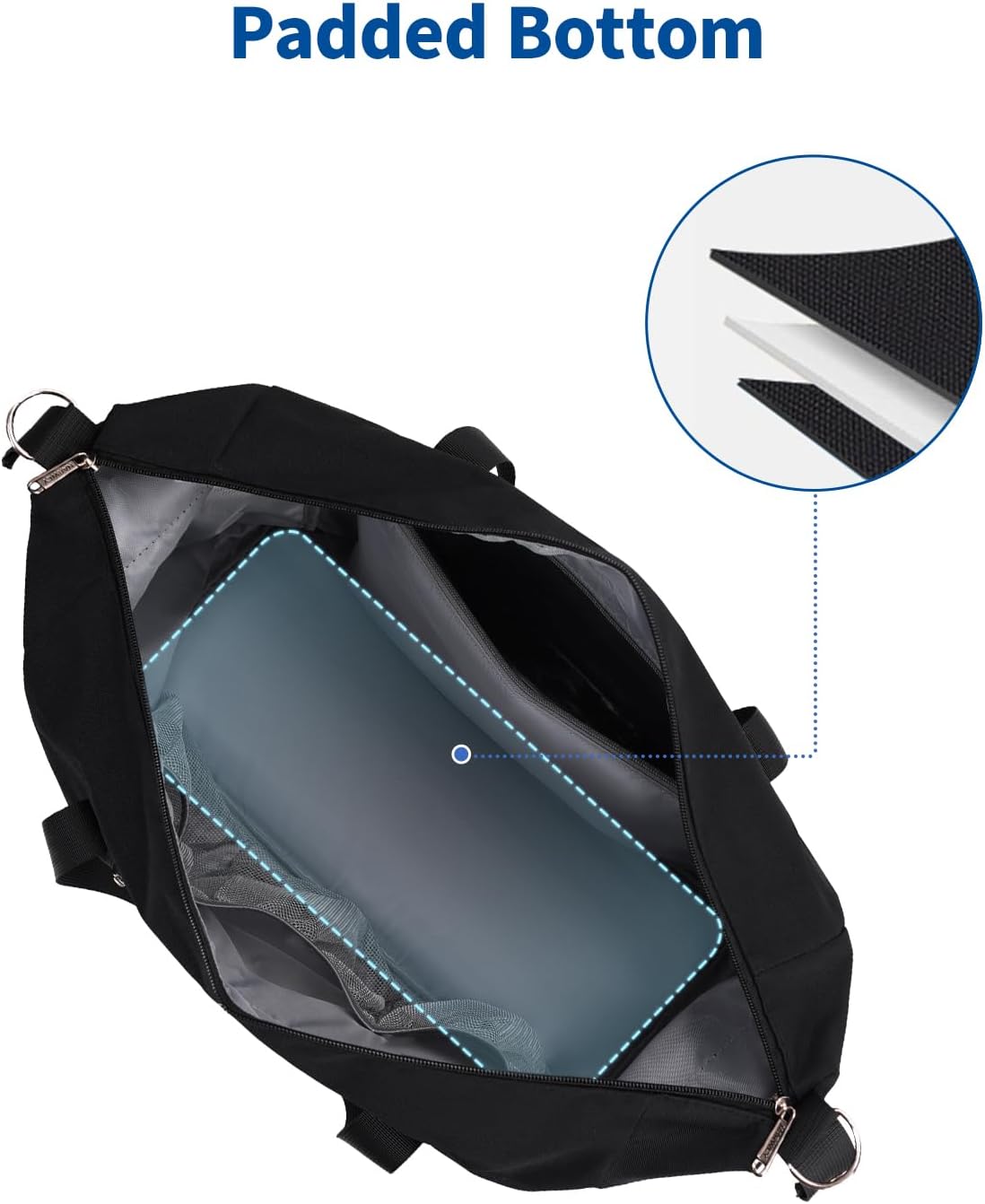 Narwey Carry on luaggage 22x14x9 Airlines Approved Foldable Carry on Bag Travel Duffel Packable Duffle with Wet Pocket Overnight for Women and Men 40L (Black) - Image 6