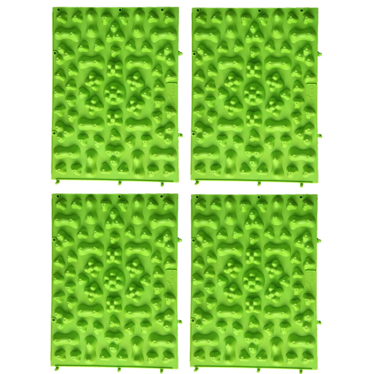 Fußmassageplatten Faltbar und aus Tpe 4 Stück pack für Akupressur und Reflexzonenmassage Grün Extra für Büro und Zuhause