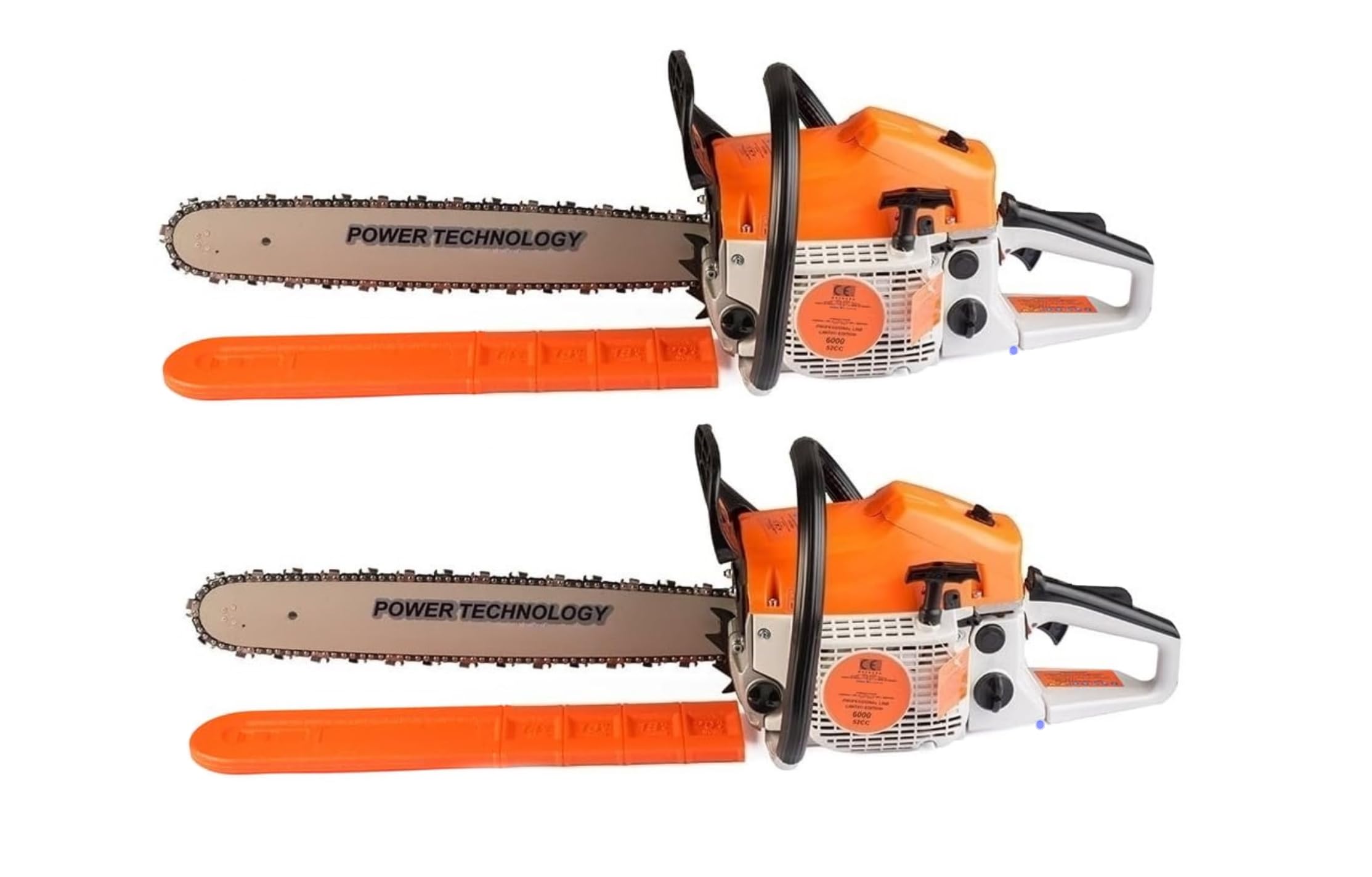 GrecoShop Doppia/2 pezzi Motosega per Potatura a Scoppio 52cc (51,7cc) Professionale con Motore 2 Tempi e Lama da 50cm - Super Offerta Limitata!!!