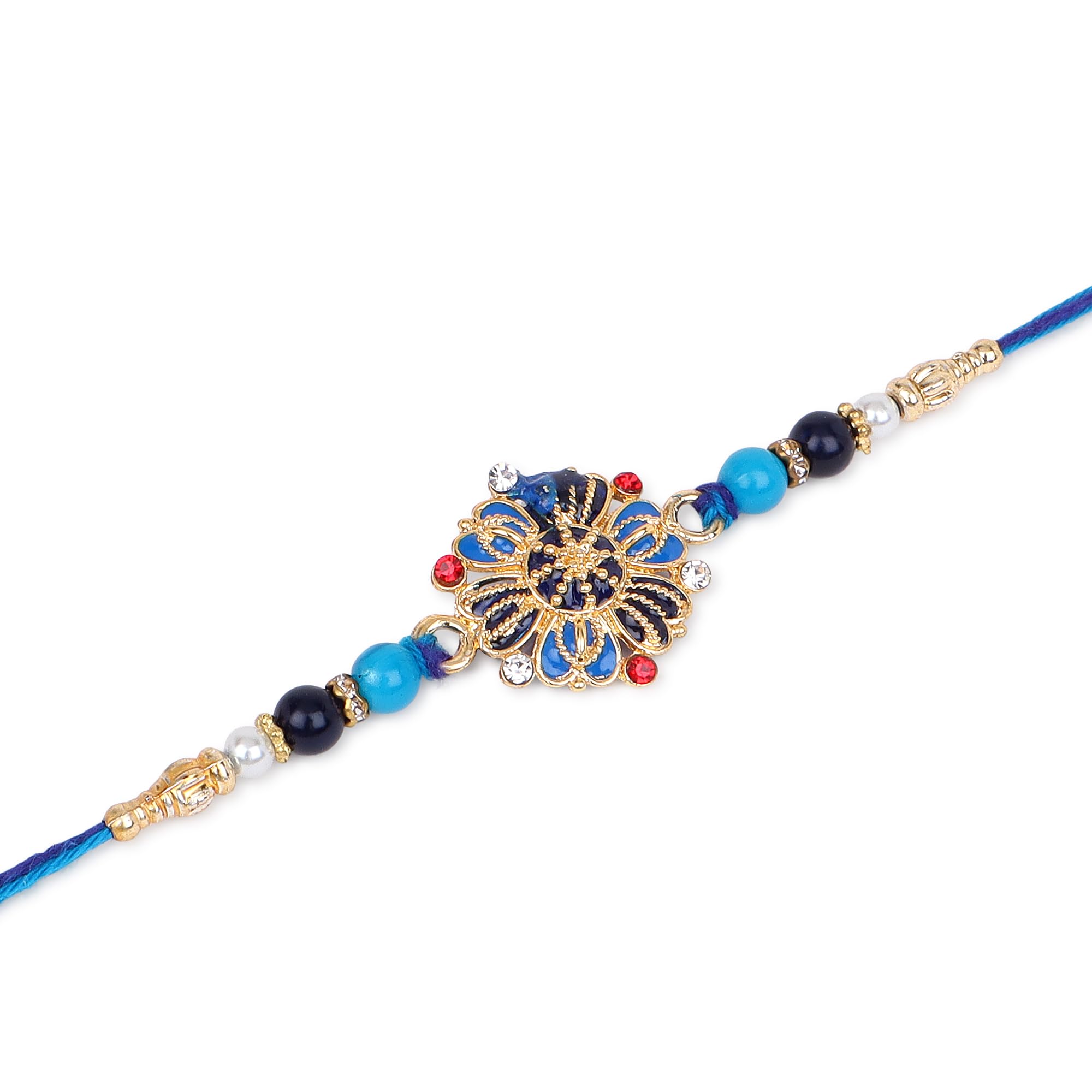 NITYAM ENTERPRISES UNISEX ADULT IMPORTED BLUE FLOWER WITH MULTICOLOUR PEARL AND DAIMOND RING SET OF 1 RAKHI FOR BHEIYA BHABHI/BROTHER/SISTER/FAMILY WITH ROLI CHAWAL(NE 159) (B0967SHJG7) Amazon Price History, Amazon Price Tracker