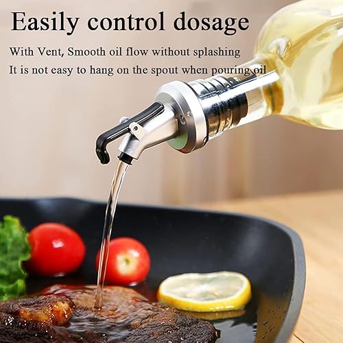 Miniatura 4 de Dispensador de aceite de oliva, 2 botellas dispensadoras de aceite de 17 onzas para cocina, botella de aceite de oliva de vidrio y dispensador de