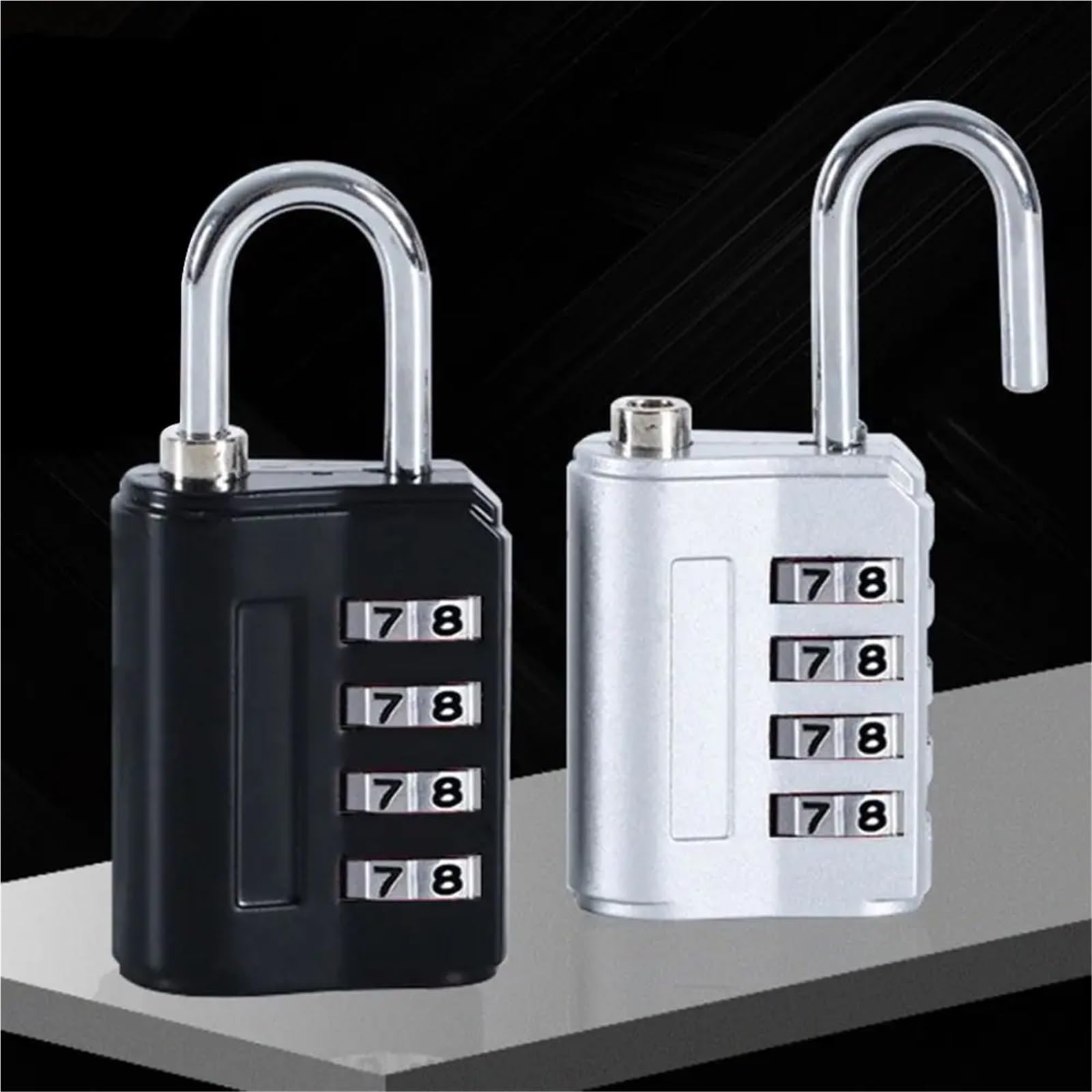 Cadenas à mot de passe à 4 chiffres en alliage de zinc for sac à dos, fermeture éclair, 1 pièce(3)