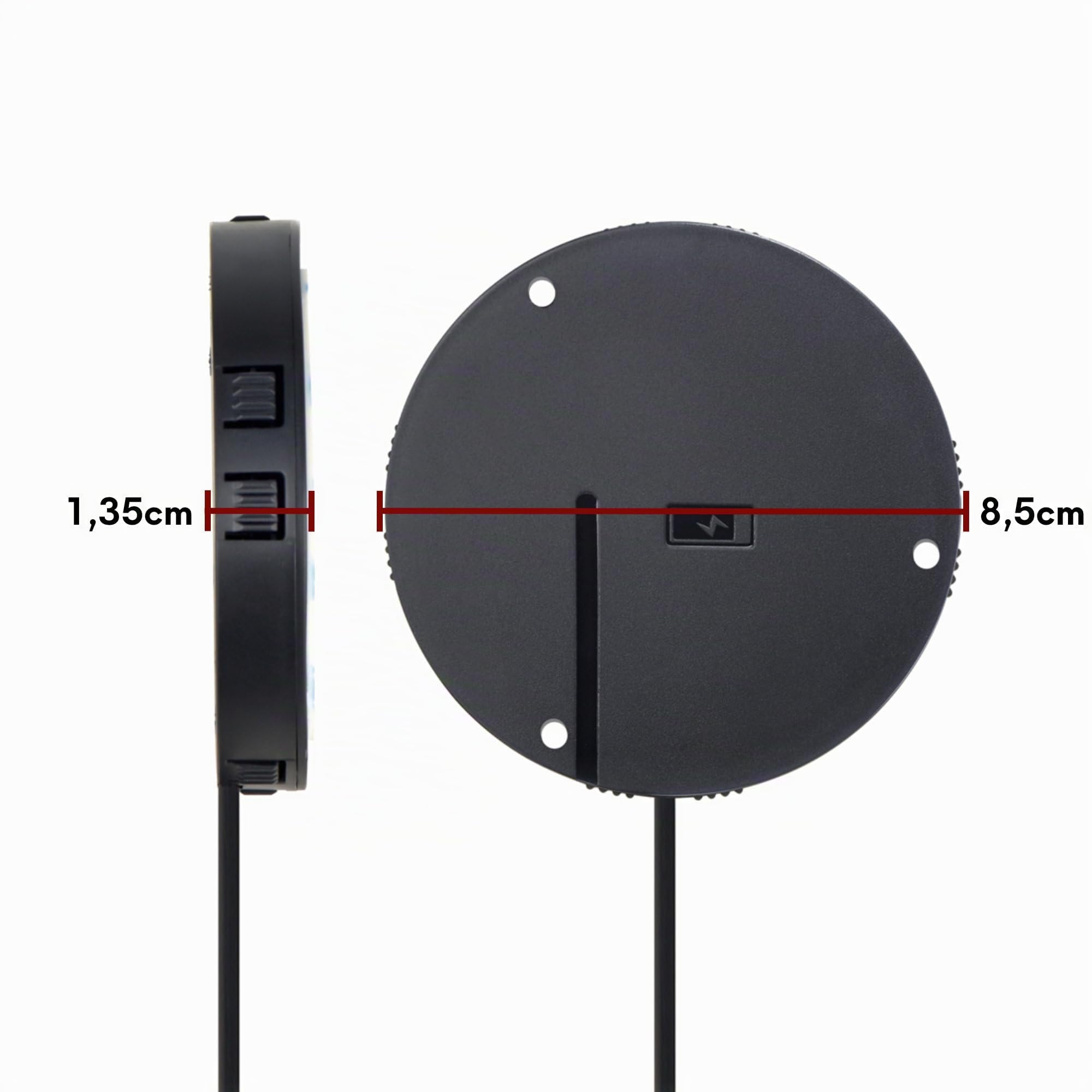 kalb | Cargador inalámbrico 15W Invisible 85mm x 13.5mm Universal Protegido Carga inductiva QC 3.0 USB Plug & Play Negro