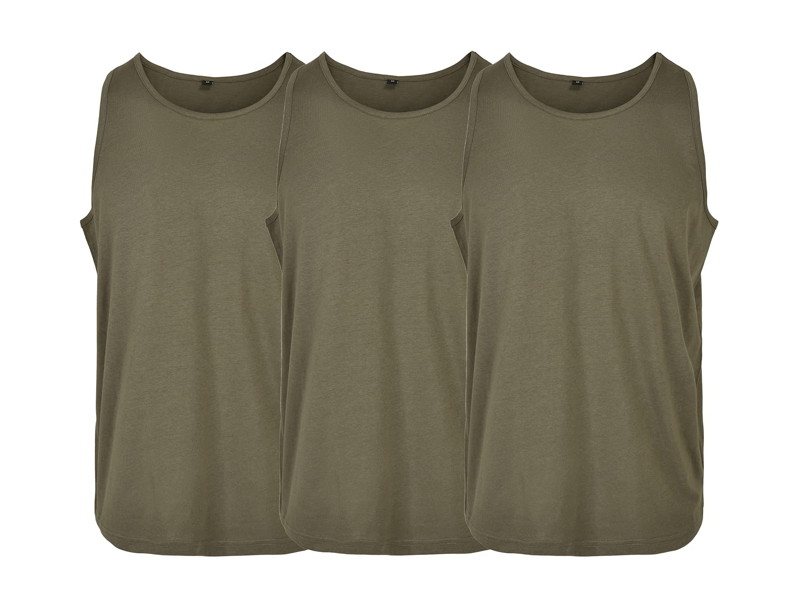 COOZO Mens Pack of 3 Basic Tank Tops Vests - Olive - 2XL