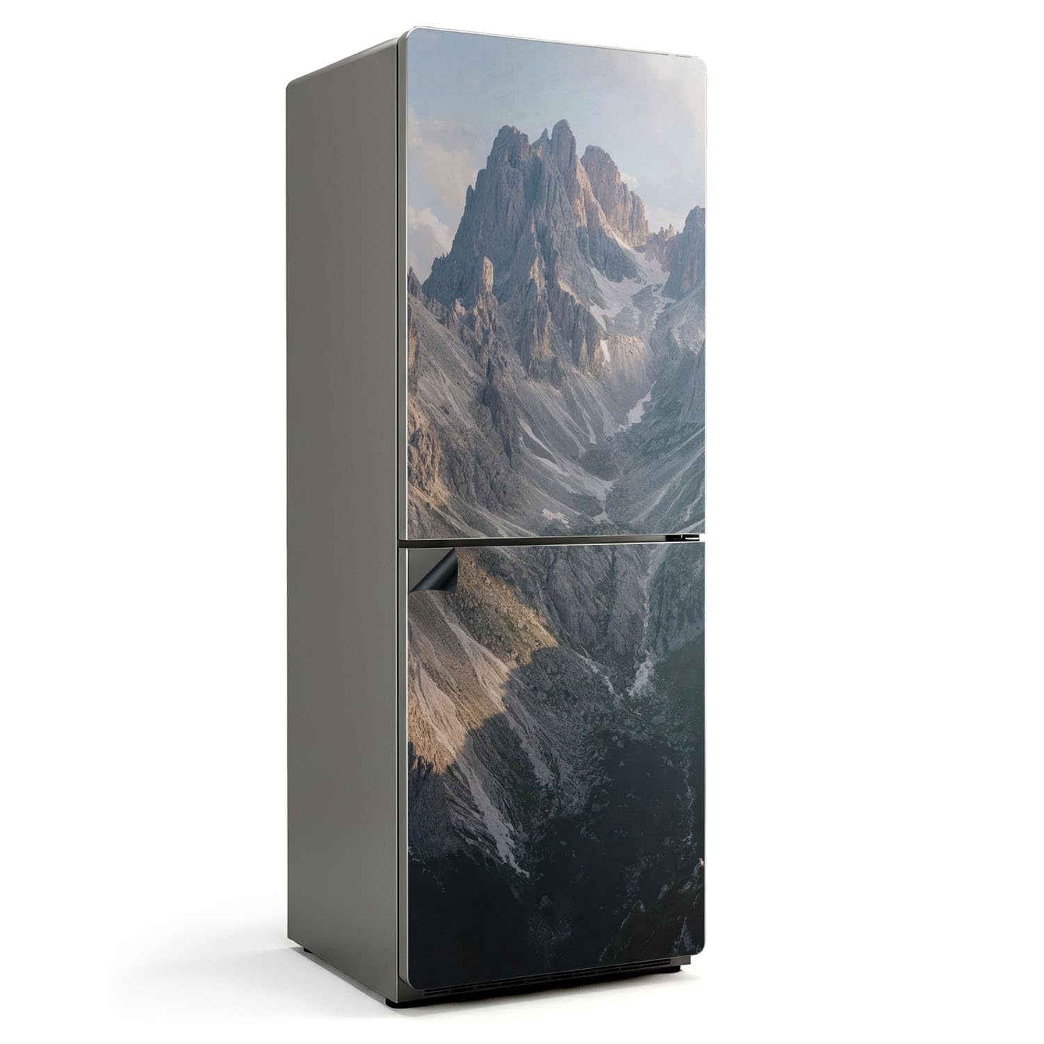 Tappetini Magnetici per Frigorifero 70x190 cm Impermeabile Ristrutturazione Decorazione Sostenibile Stampato Cucina Rinnovo Rettangolare - Paesaggio montano con valle