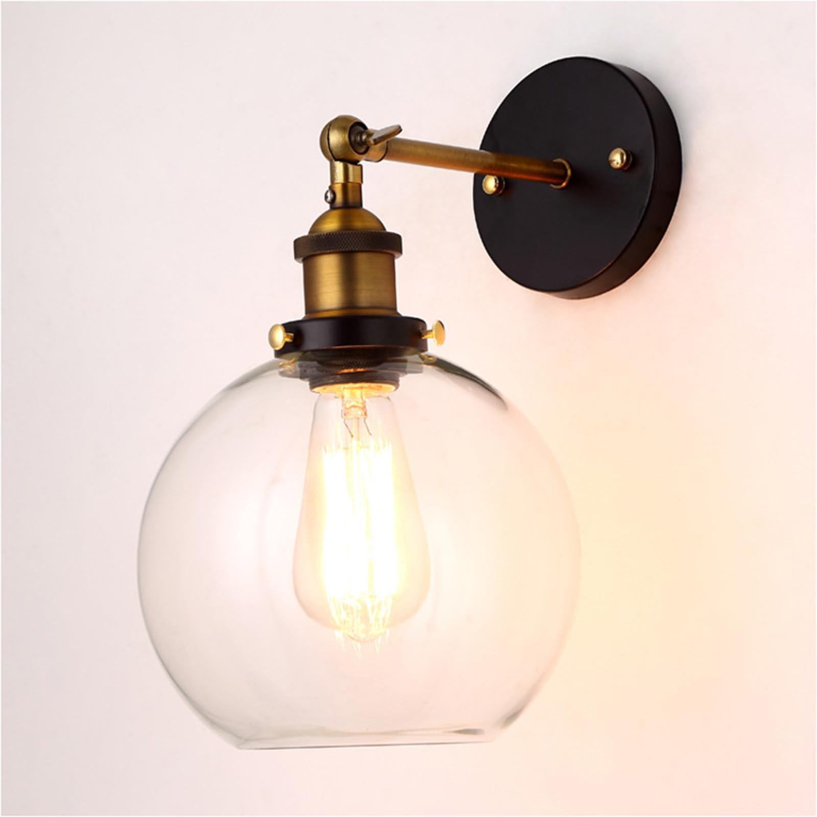 SXSCARKX Wall Sconces E27 Living Room Hallway Balcony Decorative Glass Lamp