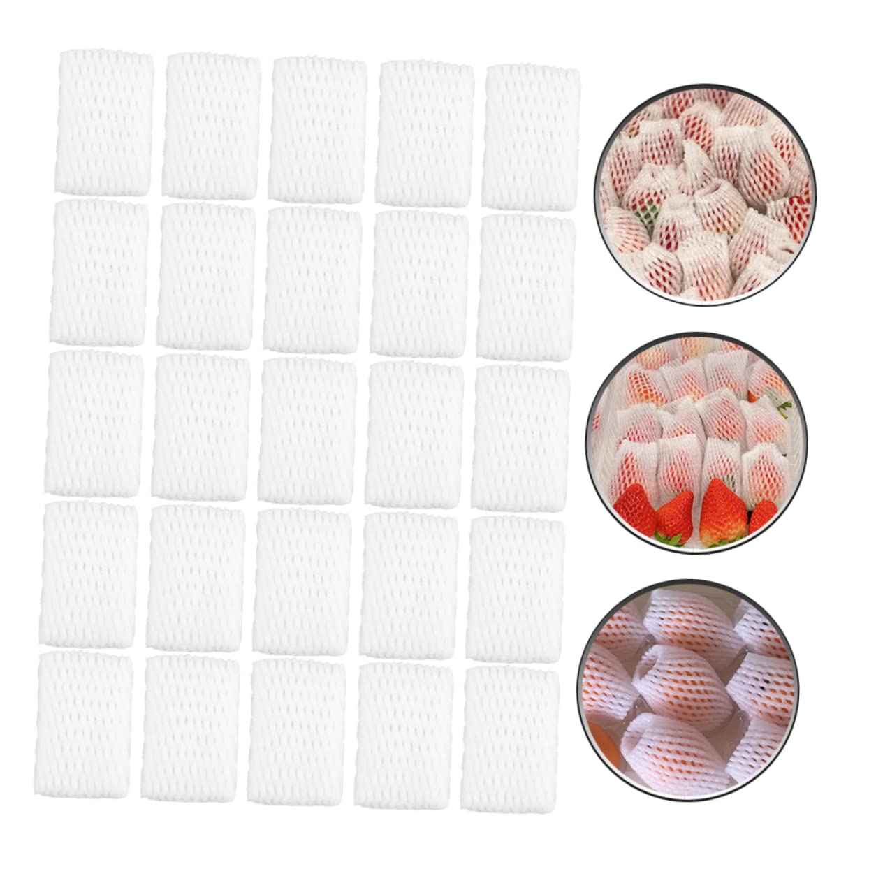 BCOATH 1200pcs Fruit Foam Mesh Cover Grape Protection Bags Strawberry Packaging Sleeve Lightweight Portable Fruit Netting Bags for Transport