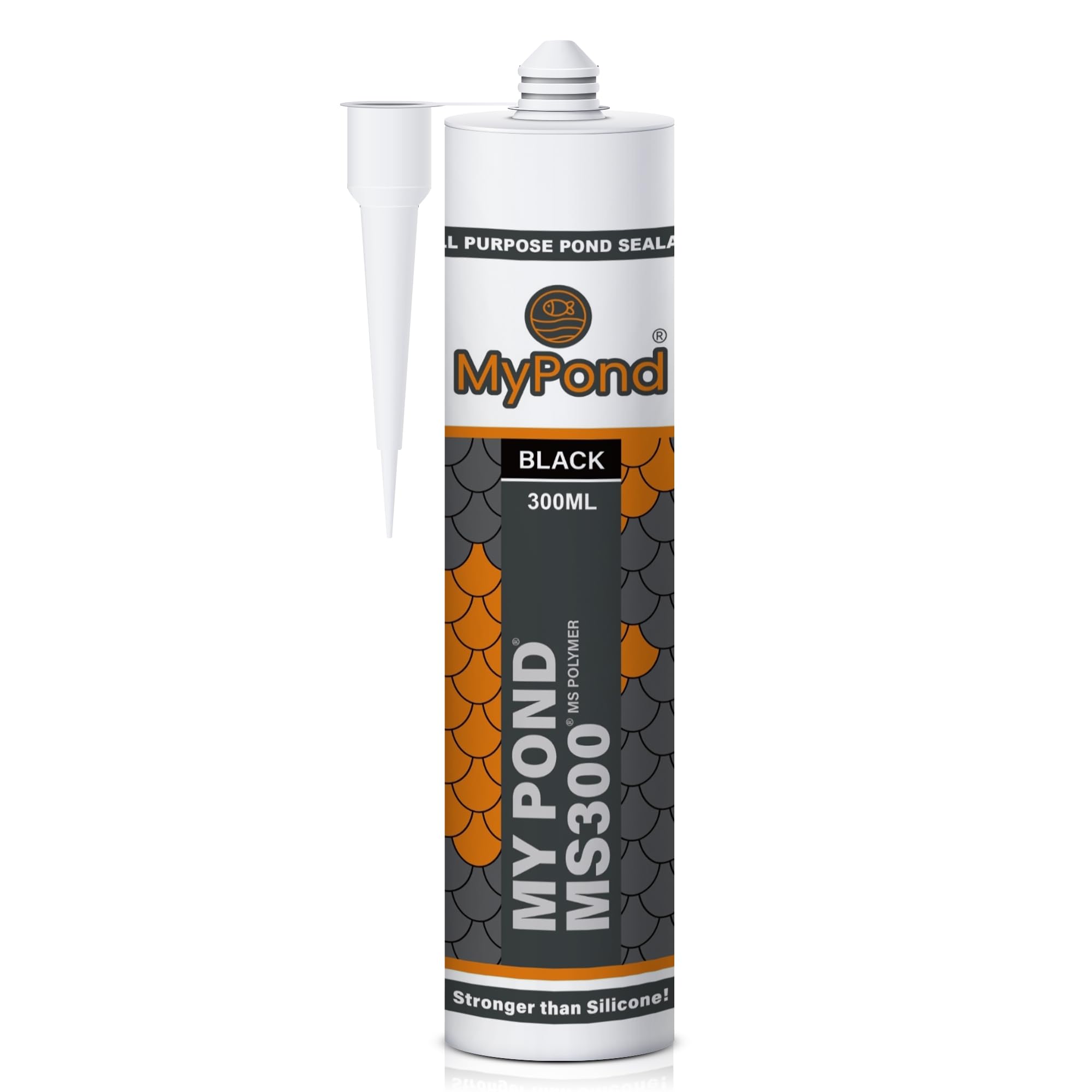 MS300 Marine Sealant, Window Sealer, Pond Sealer for Leaks Concrete Glass Metal, MS Polymer Adhesive 4x Stronger than Aquarium Silicone Caulking, Black Pond Liner Marine Adhesive Sealant, 300ml
