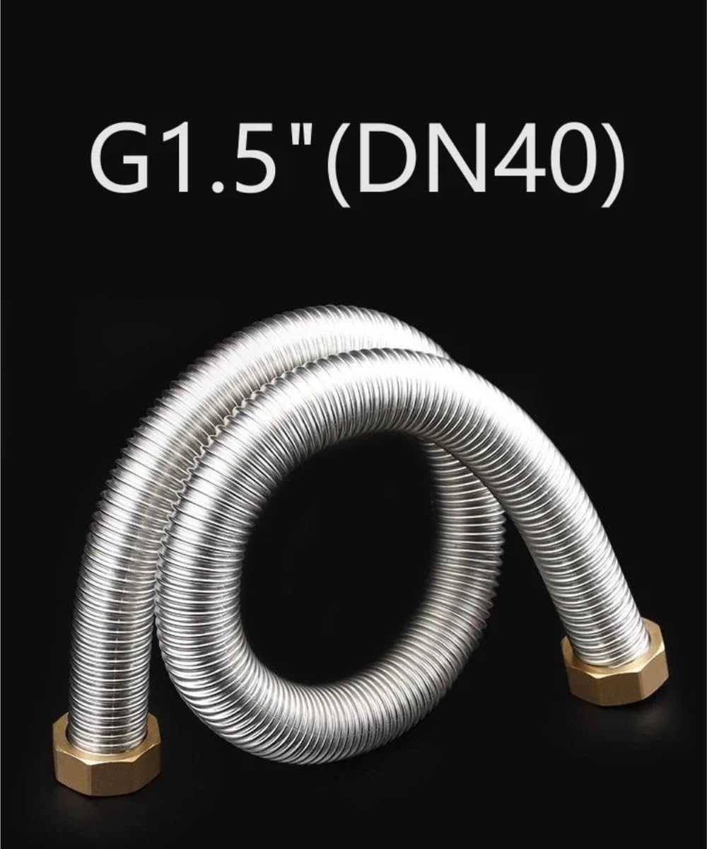 Tubo corrugado a prueba de explosiones de acero inoxidable 304 G1.5" DN40 X DN40 Manguera de entrada de agua Tubo de conexión de cable interno doble(100CM_DN40)