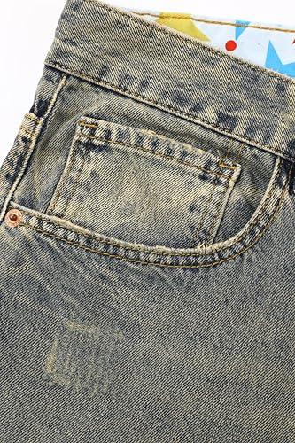 Men's Non-Stretch Regular Fit Straight-Leg Denim Pants Jeans4