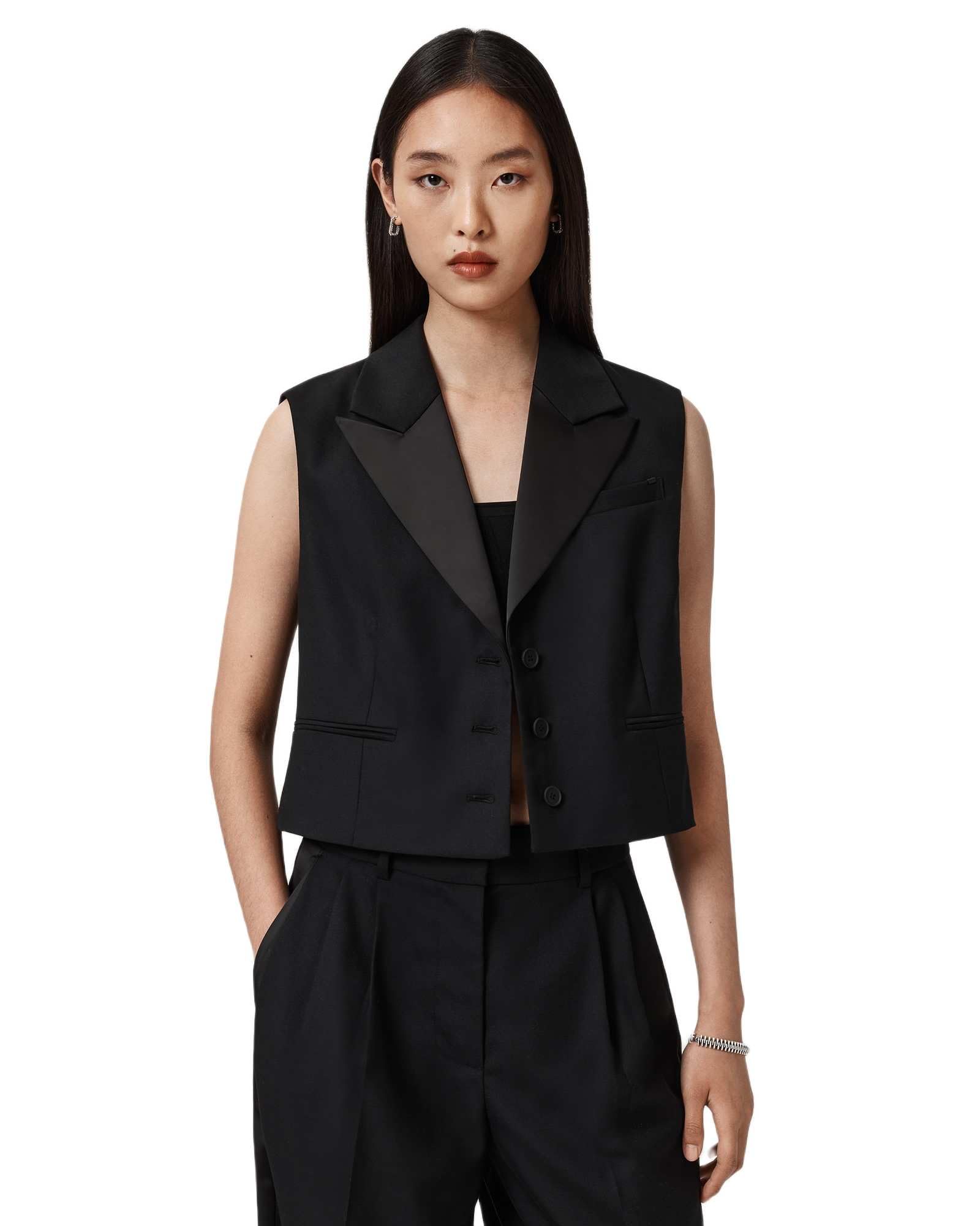 AllSaints womens Noa Waistcoat