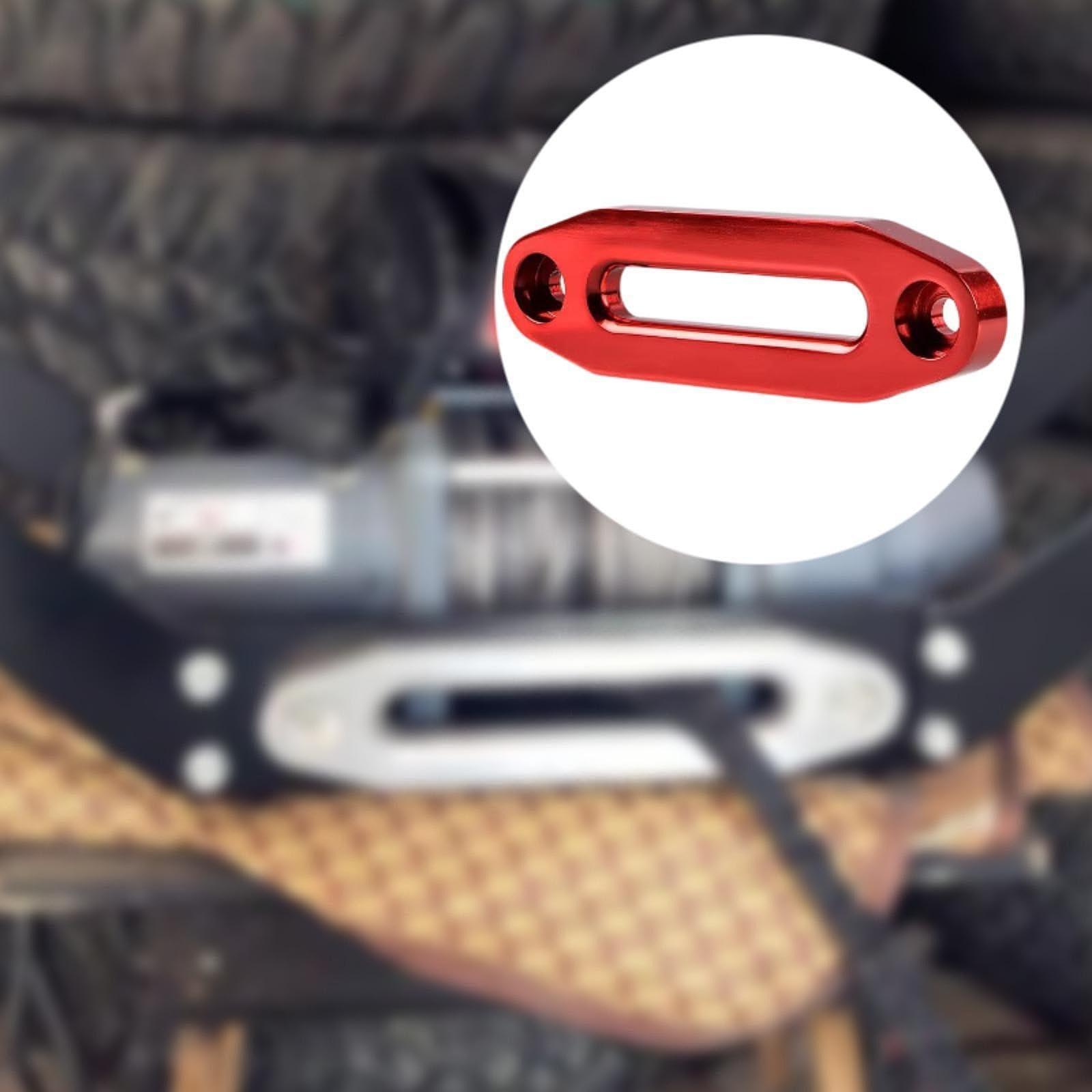 Guide-Câble de Treuil de Style Hawse, Accessoires de Guide-Câble de Treuil 124 Mm Remplacez Le Guide-Câble en Métal Facile à Installer Robuste Universel pour Câble de Treuil Synthétique, Rouge