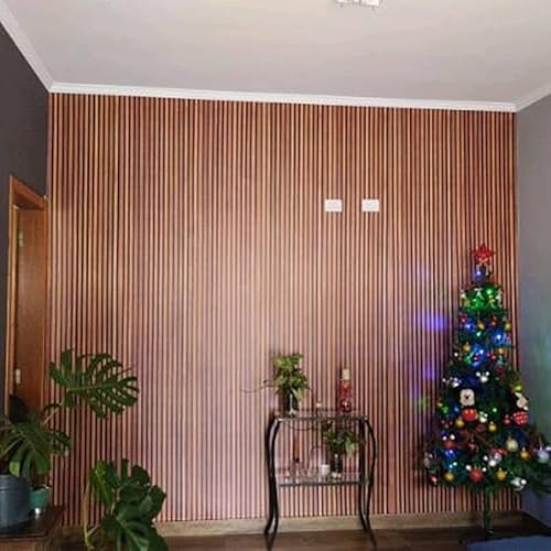 Papel Auto Adesivo De Parede Decorativo Tipo Madeira Gesso Ripado Lavável 45cm X 5m (Madeira Ripado
