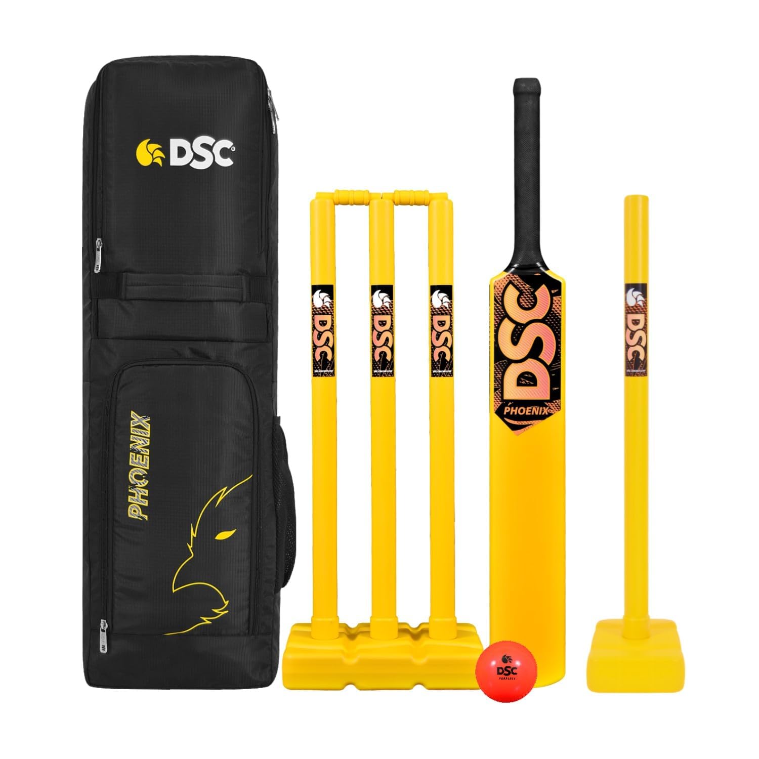 DSCPhoenix Plastic Cricket Set - Ideal for Tennis and Gully/Turf Cricket Bat, Size - Full