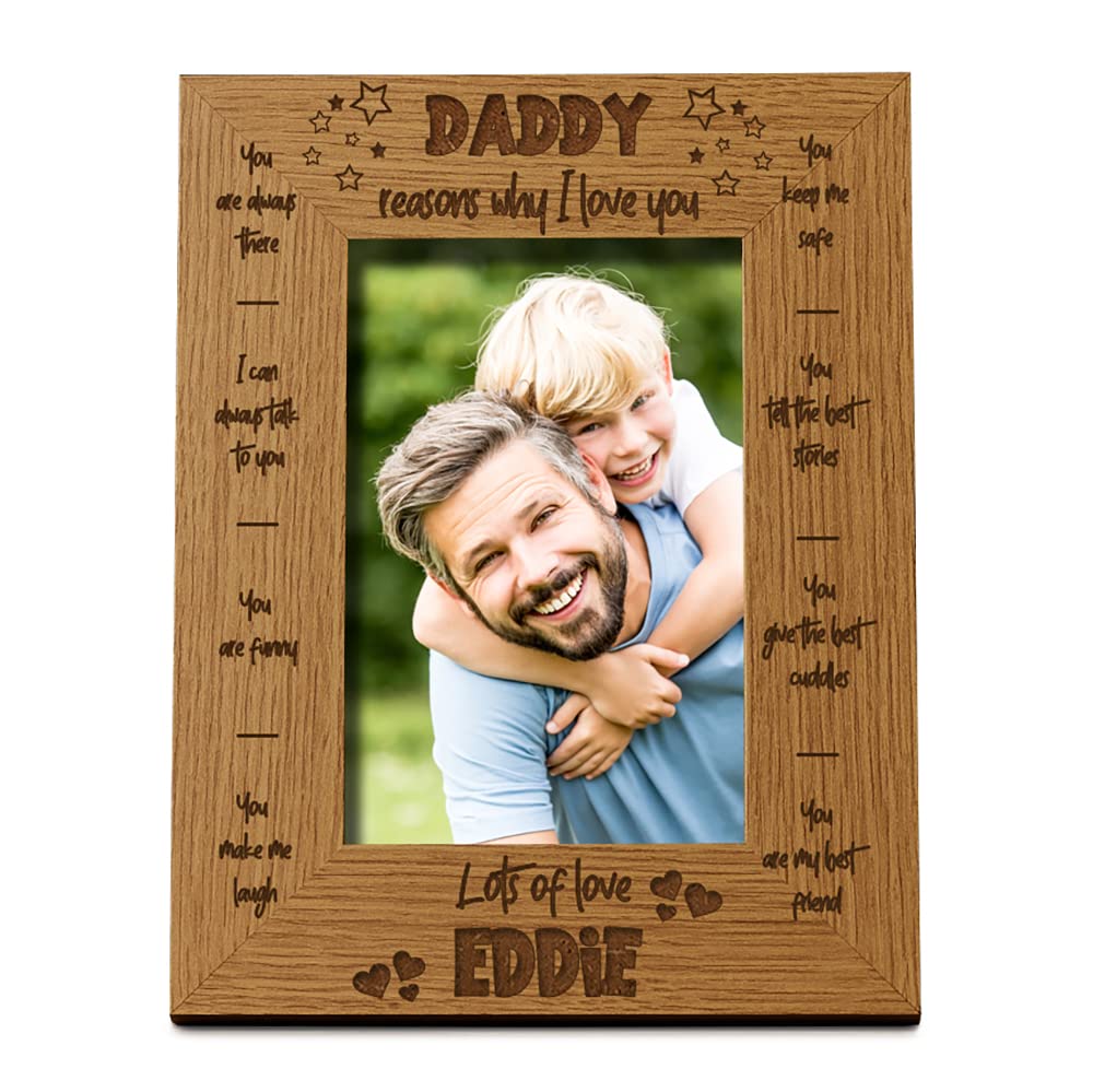 Ukgiftstoreonline Personalised Daddy Photo Frame Gift The Reasons I Love You (5 X 7 Inch)