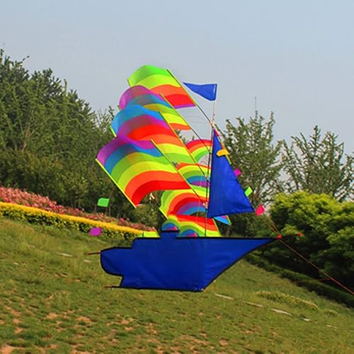 Miniatura 5 de Cometa de velero 3D arco iris para adultos Deportes al aire libre Fácil de volar tela de nylon