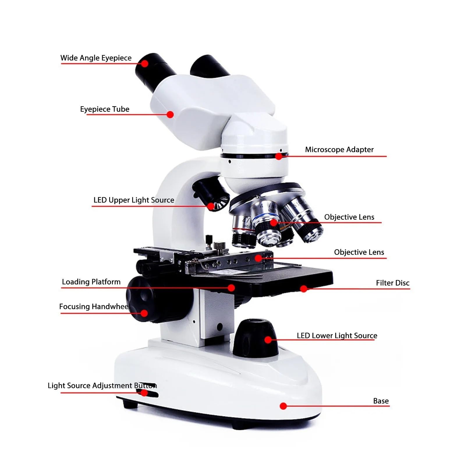 Microscopio digitale, Cannocchiale binoculare 40X‑5000X Rotazione a 360° Immagine nitida Alta definizione for ispezione da laboratorio