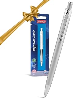 Reynolds Metal Pens (Iconic Silver) Premium Pens For Gifting Retractable Pens For Personal & Professional Use Stylish Gifts for Men & Women Trim Ball Pens For Corporate Gifting Blue Ink