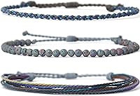 Vista 181 de Handmade Natural Stone Beaded Healing Bracelet Gift for Men Adjustable Rope String Bracelet