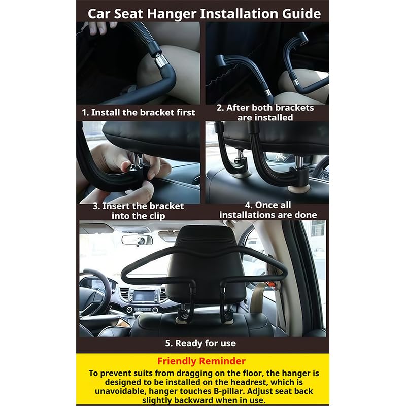 Cintre de Voiture pour Siège Appui-tête pour Toyota C-HR 2016-2026 | Cintre Auto Porte-Manteau Voiture Support Appui-tête Porte Vêtement Voiture Porte-Veste de Costume Rangement de Vêtements Org