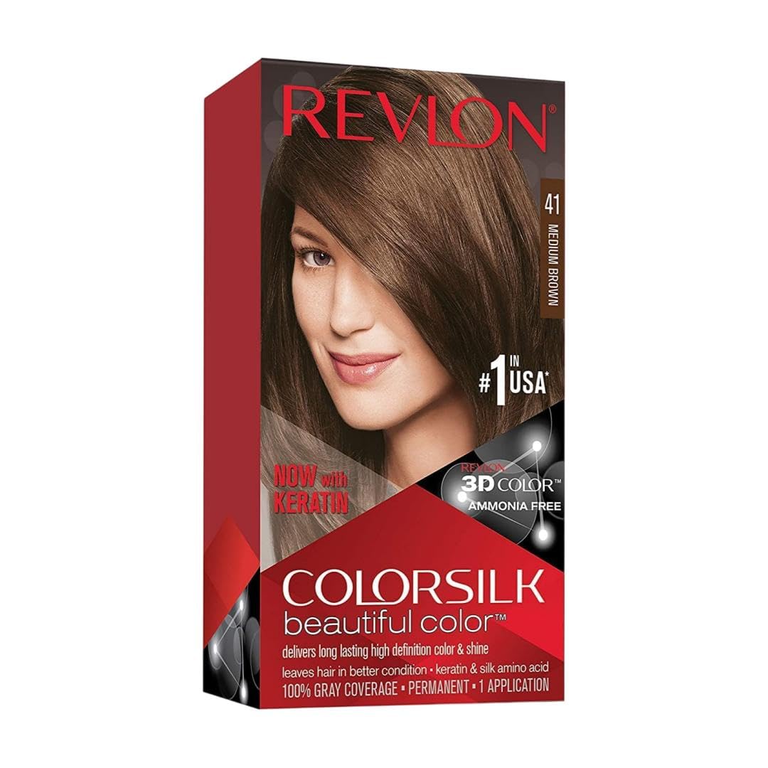 REV|LON COLOR|SILK Ammonia Free Hair Color (NUMBER No - 4N - Medium Brown)-picture-31