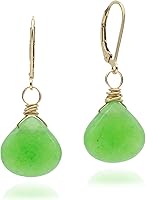 Vista 1 de Pendientes de piedra natal simulados con gota de cristal de 14 quilates rellenos de oro de 14 quilates