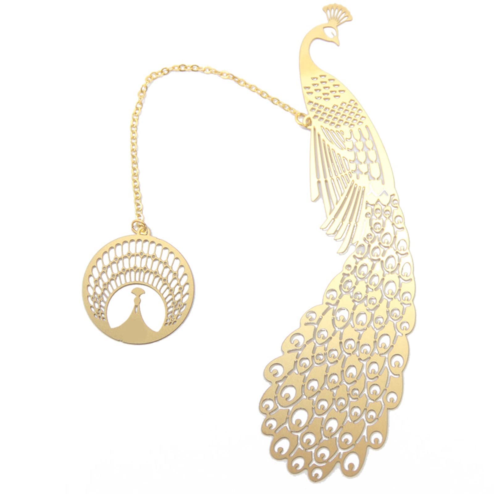 Lesezeichen Metall Peacock Anhänger Lesezeichen Geschenk Kreative chinesische Stil Graduation Geschenk for Jungen und Mädchen Buch Markierungen (Color : A)