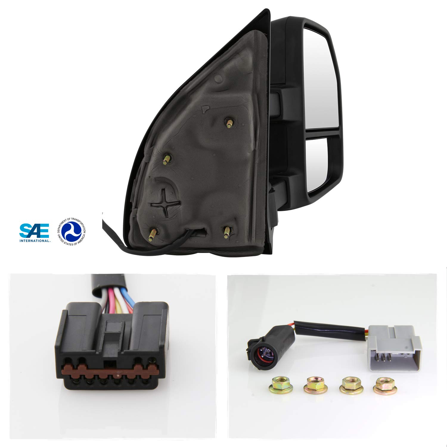 Au-TOMOTIVE GOLD Class III Trailer Hitch Plug for USMC Bulldog Head (Matte Black)