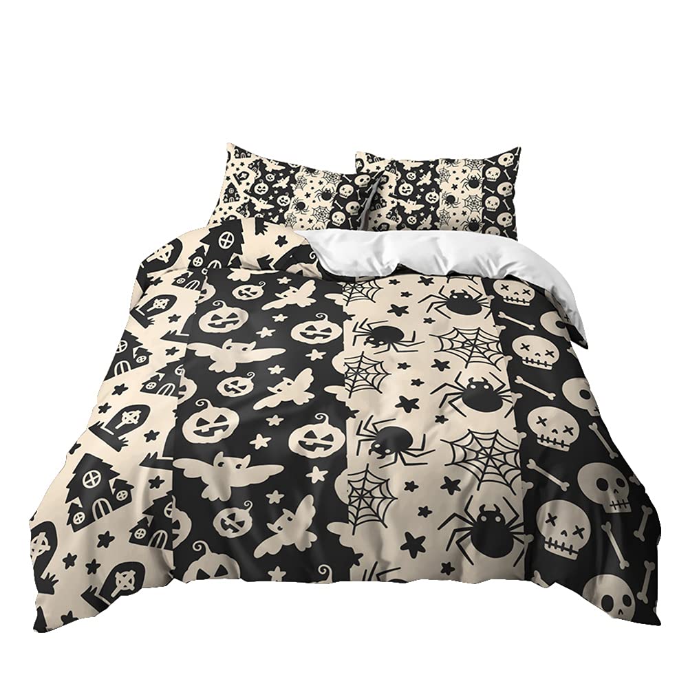 Meiju-Shop Men's Spider Meiju Duvet Cover Set 3 Piece For Single Double Super King Size Bed, 3D Halloween Printed Bedding Set Microfibre Bed Set With Quilt Case And Pillowcases 50X75cm (,200X200cm)