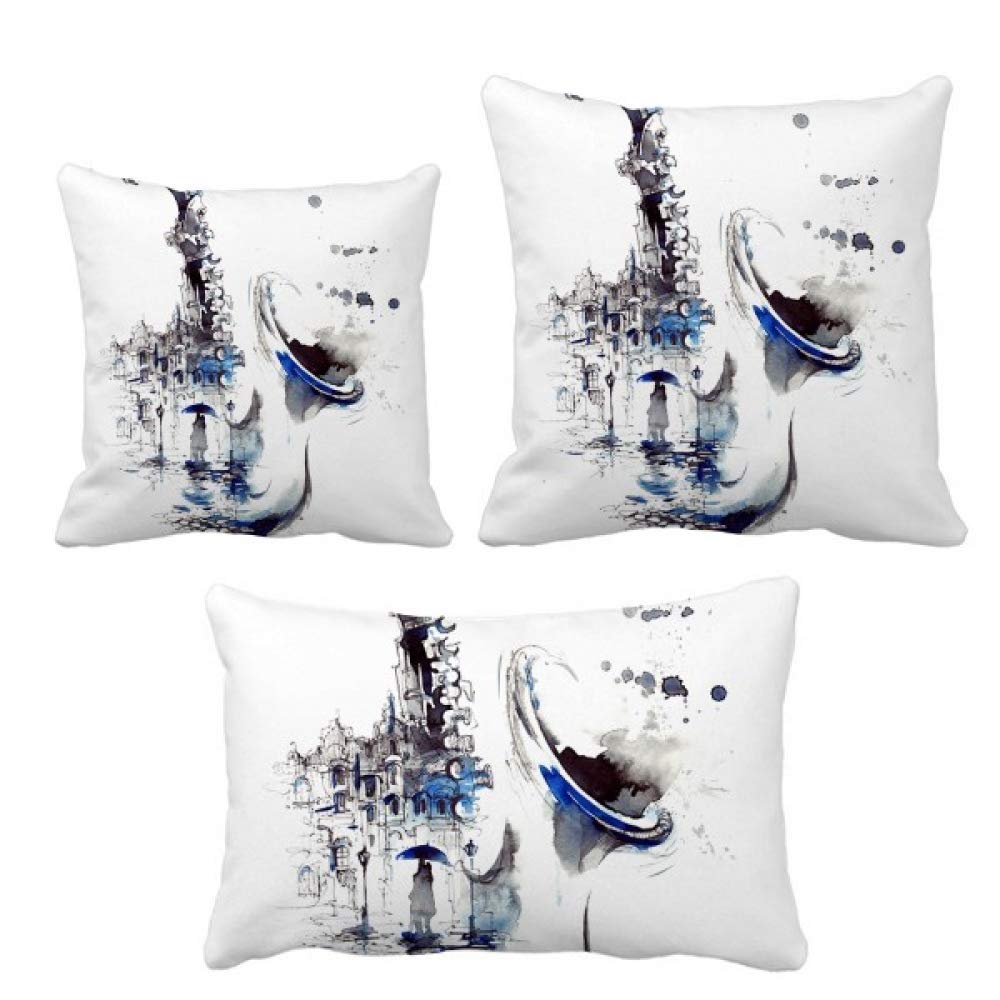 Jeté de coussin aquarelle motif sax, un cadeau idéal