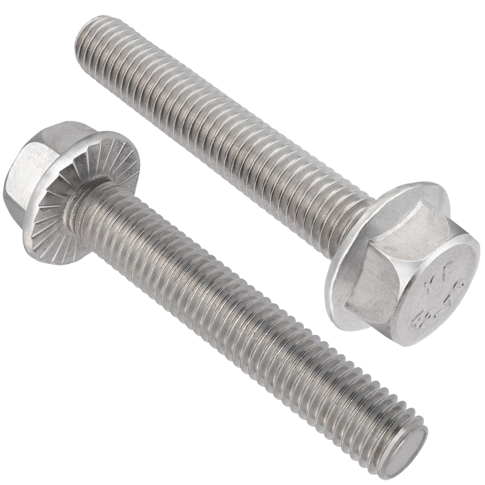 VGBUY M10-1.5 x 55mm Flanged Hex Head Bolts,304 Stainless Steel 18-8,Fully Threaded,Silver External Flange Hex Drive Screws,Pump,Fix Car,DIY Project(