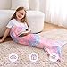 Softan Kids Mermaid Tail Blanket, Glow in The Dark Toddler Mermaid Blanket with Glittering Stars and Rainbow Ombre Fish Scale Design - 17