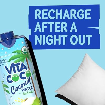 Vita Coco Coconut Water, Pure - Naturally Hydrating Electrolyte Drink - Smart Alternative to Coffee, Soda, and Sports Drinks - Gluten Free - 11.1 Ounce (FridgePack of 12)