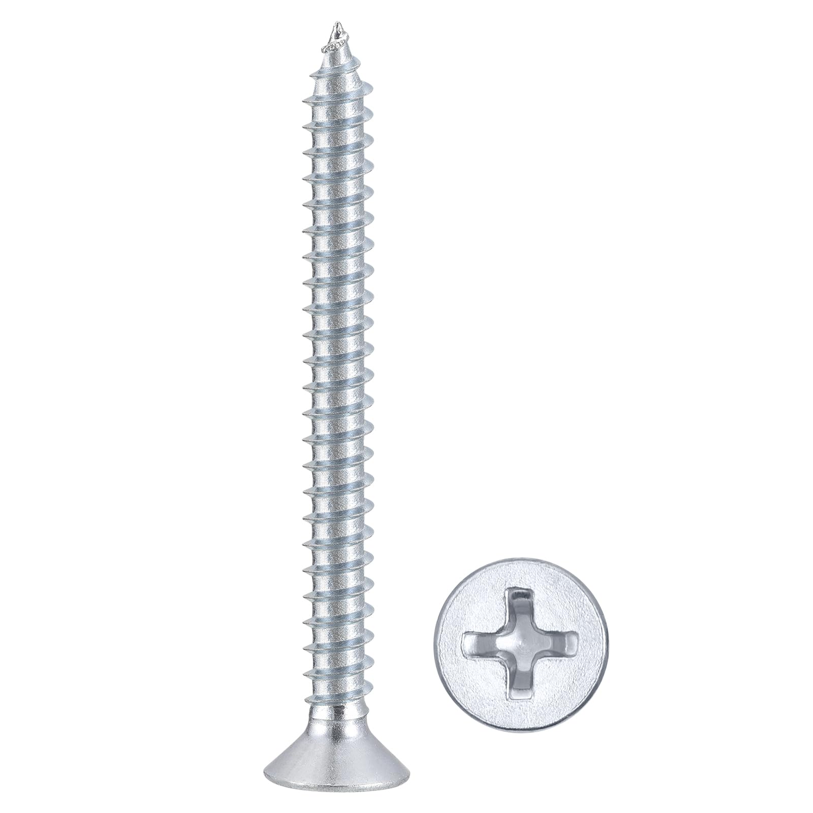 METALLIXITY Countersunk Phillips Wood Screws (#6x1-5/8") 100Pcs
