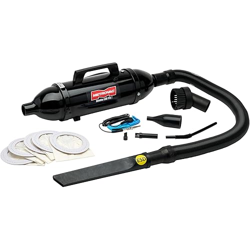 METROVAC ESD-Safe Pro Series | Comp Vacuum/Blower w/Micro Cleaning Tools | Multipurpose Tool for Removing Dust, Lint & Paper Shreds | 1 Pack, Black