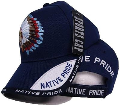 Native American Indian Blue Shadow Baseball Style Ball Cap Hat