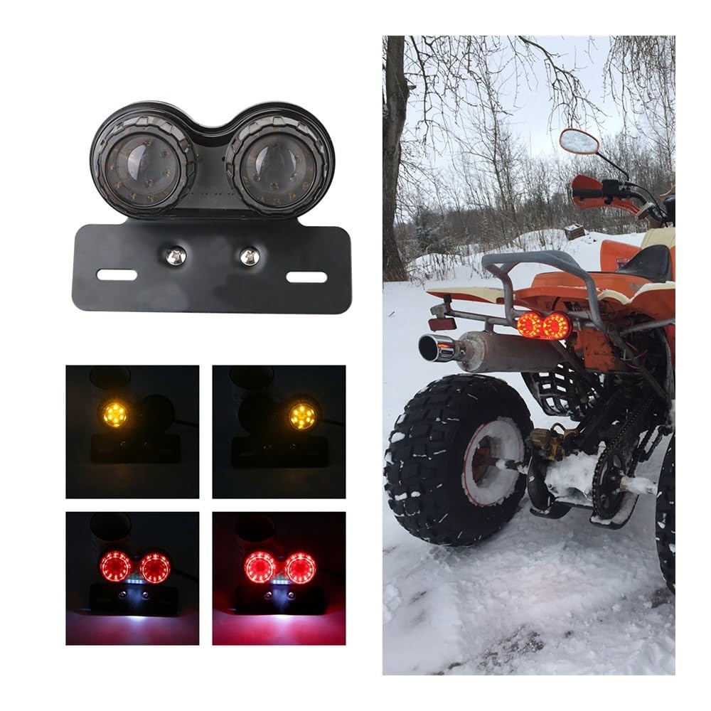Fanale posteriore freno Luce Porta Targa Freno Accessori Moto Doppia Luce Di Segnalazione Doppia Luce Fanale Posteriore A LED Universale Per Moto 12V