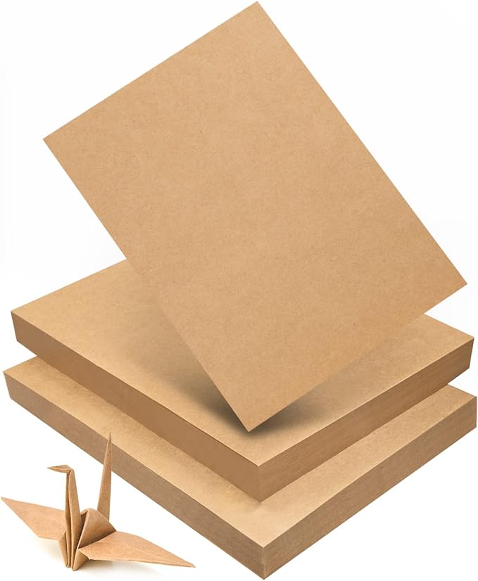 Kraft Cardstock Paper 150 Sheets, 250 GSM Brown Cardstock