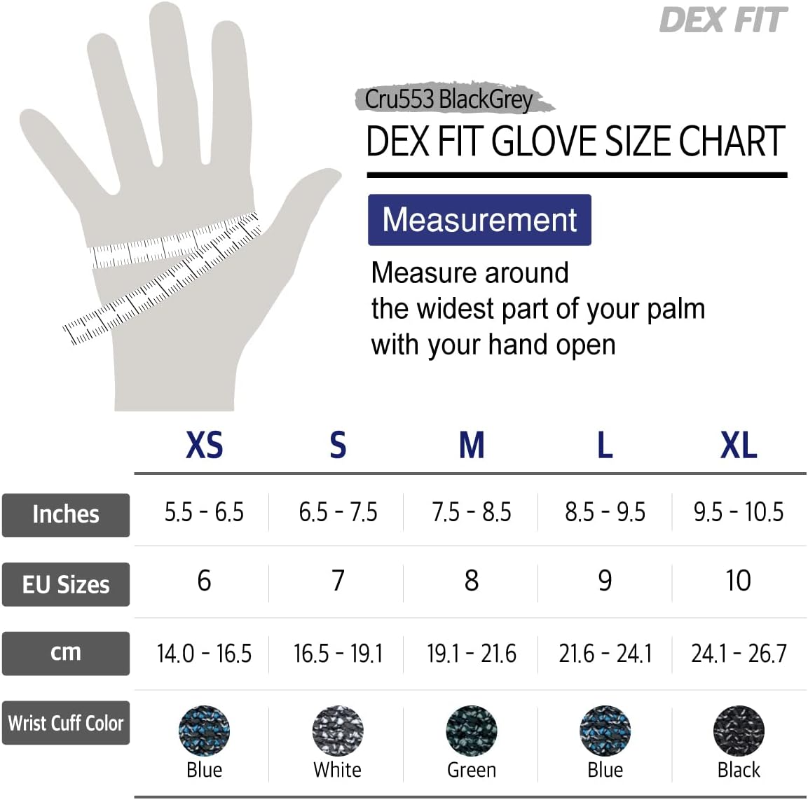 DEX FIT Level 5 Cut Resistant Gloves Cru553, 3D-Comfort Fit, Firm Grip, Thin & Lightweight, Touch-Screen Compatible, Durable, Breathable & Cool, Machine Washable; Black Grey M (8) 3 Pairs