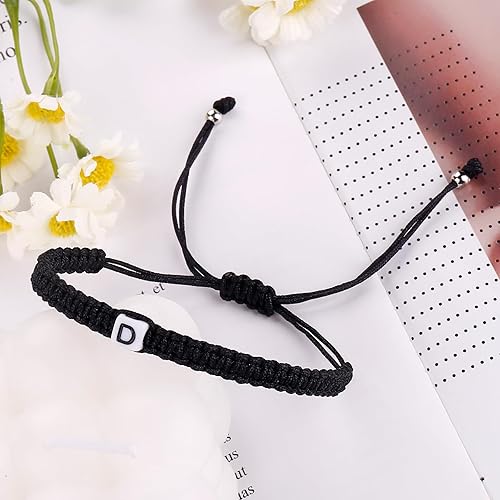 Miniatura 26 de Initial Bracelets for Couples Women Men Initial Charm Handmade Rope Braided Letter Bracelet for Teens Adjustable Jewelry Father's Day Gifts for Him