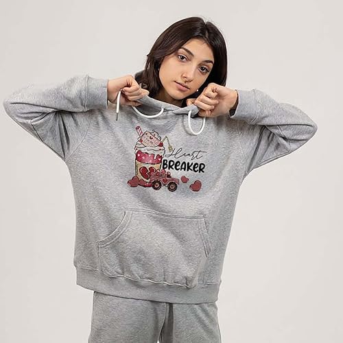 Miniatura 2 de Calcomanías termoadhesivas para el día de San Valentín para camisetas, parches de leche, té, lindo oso en forma de corazón, globo con letras de